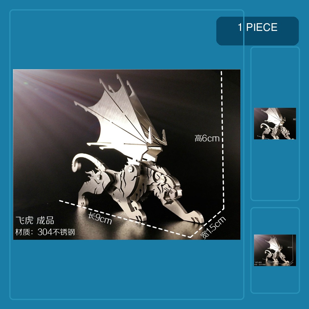Metal 3D Puzzle Stainless Model Kit - 3Dメタルパズル 子供・大人向けDIY組み立て機械 ビッグユニコーン動物モデル ステンレス製組み立てキット 知育玩具