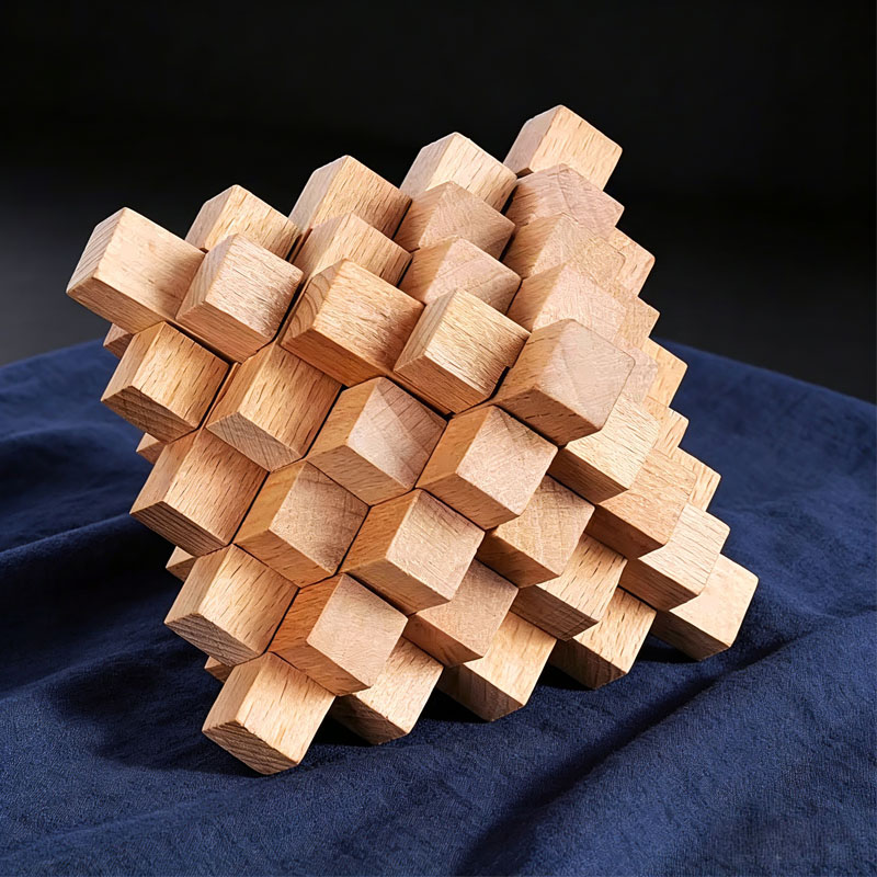 3D Wooden Mechanical Puzzle Marble Run - 難しい魯班ロックパイナップル型木製脳トレパズル 子供と大人のための教育的知育玩具 IQチャレンジギフト