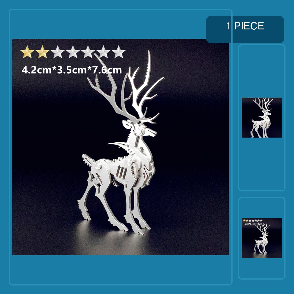 Metal 3D Puzzle Stainless Model Kit - 3Dメタルパズル 子供・大人向けDIY組み立て機械 ビッグユニコーン動物モデル ステンレス製組み立てキット 知育玩具