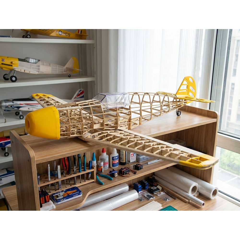Laser Cut Wooden Model Kit Assembly - BF109 1020mm レーザーカット バルサウッド機体キット - ホビーユーザー向けDIY飛行模型機