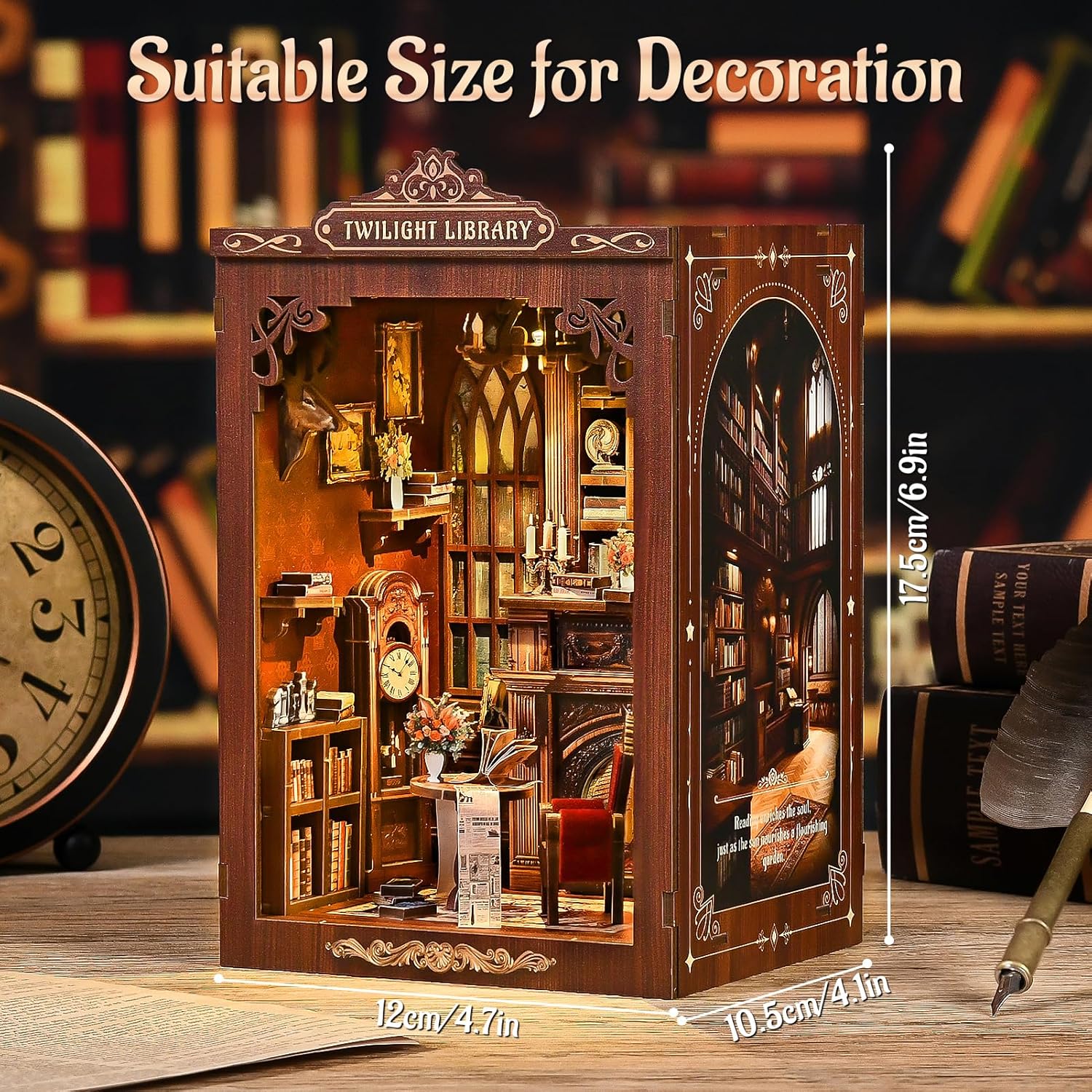 DIYブックヌックキット。ミニチュアの木製ドールハウス。ライ - Diy Miniature Dollhouse Kit Book Nook のレビューと価格