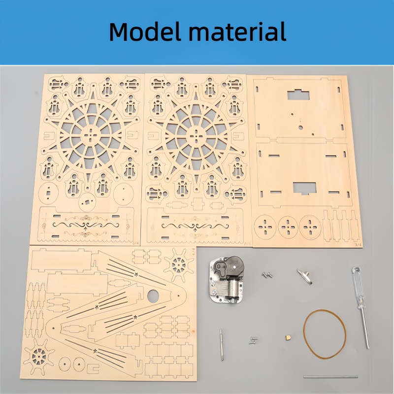 3D木製パズル回転式観覧車遊園地音楽オクターブボックスモデル - 3D Wooden Mechanical Puzzle Marble Run のレビューと価格
