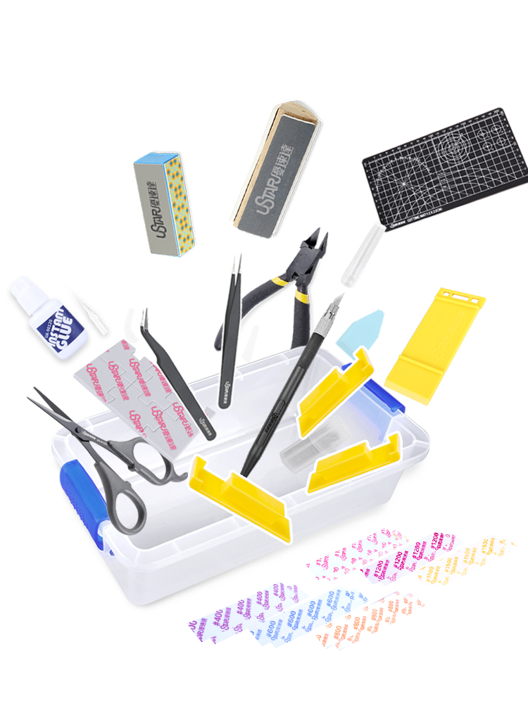 Gundamモデル作成、プライヤー、ピンセット、サンディング - Modeling Tool Kit Tweezers Hobby Knife のレビューと価格