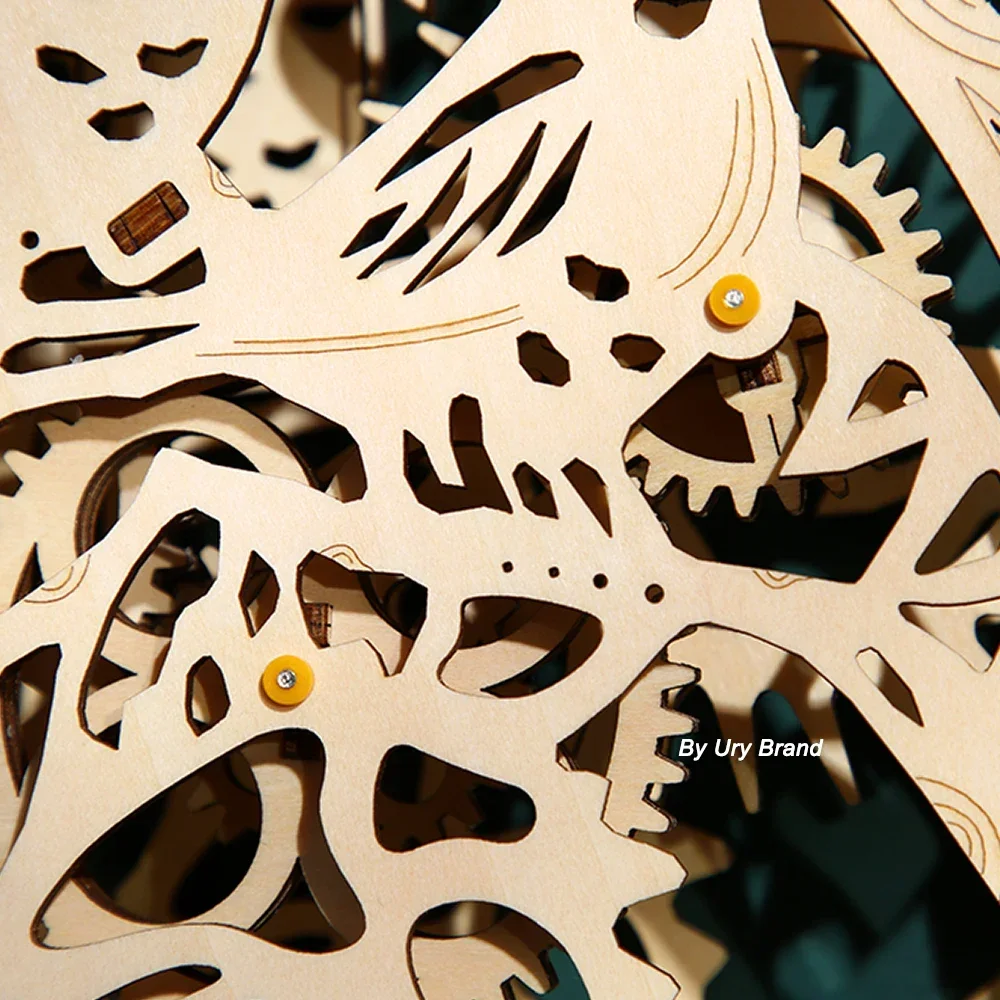URY DIY 3D木製パズルフクロウ壁掛け時計 機械式モデ - Wooden Clock Puzzle Mechanical Pendulum のレビューと価格