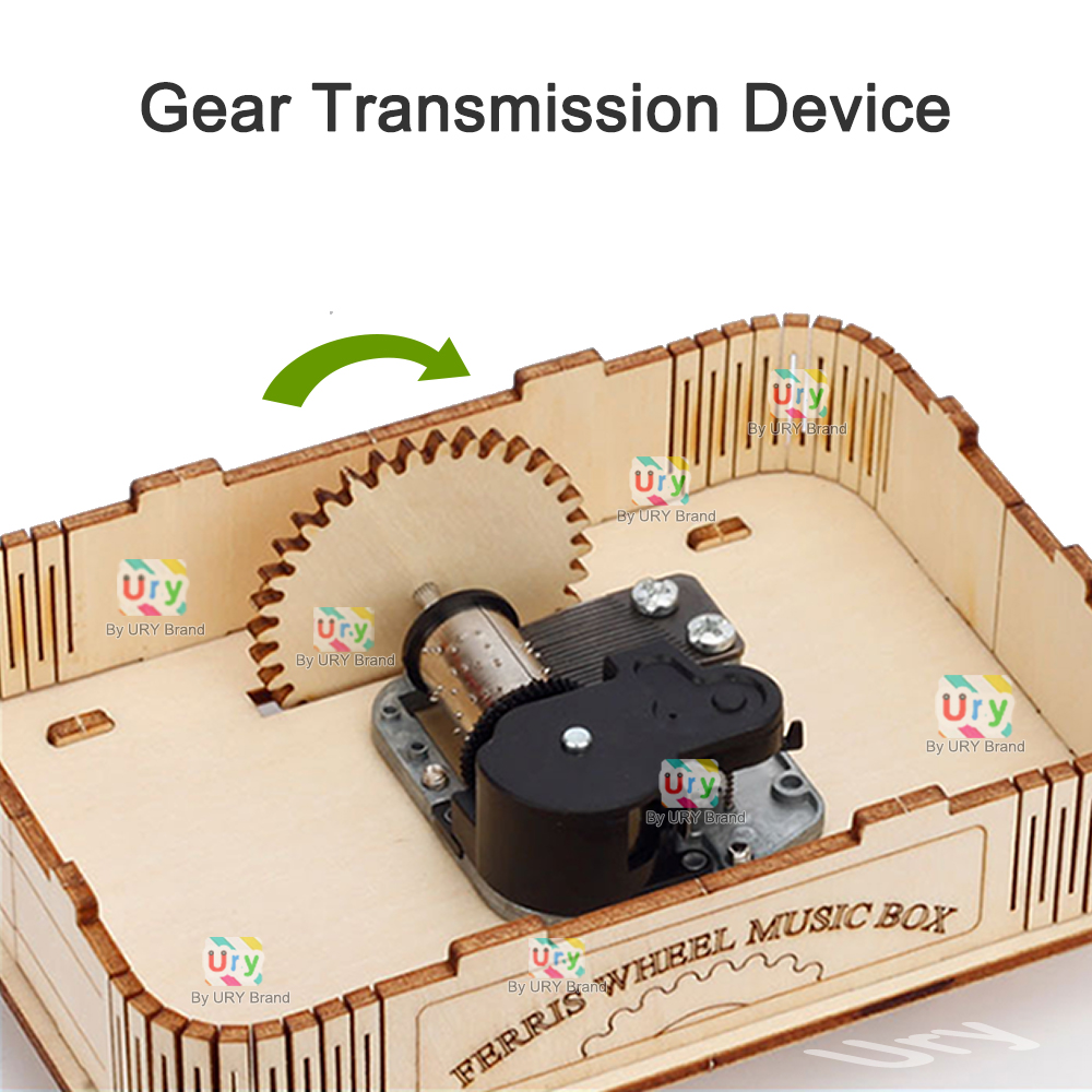 回転可能な DIY 3D パズルミニ観覧車音楽オクターブボッ - Music Box Wooden 3D Puzzle Rotating のレビューと価格