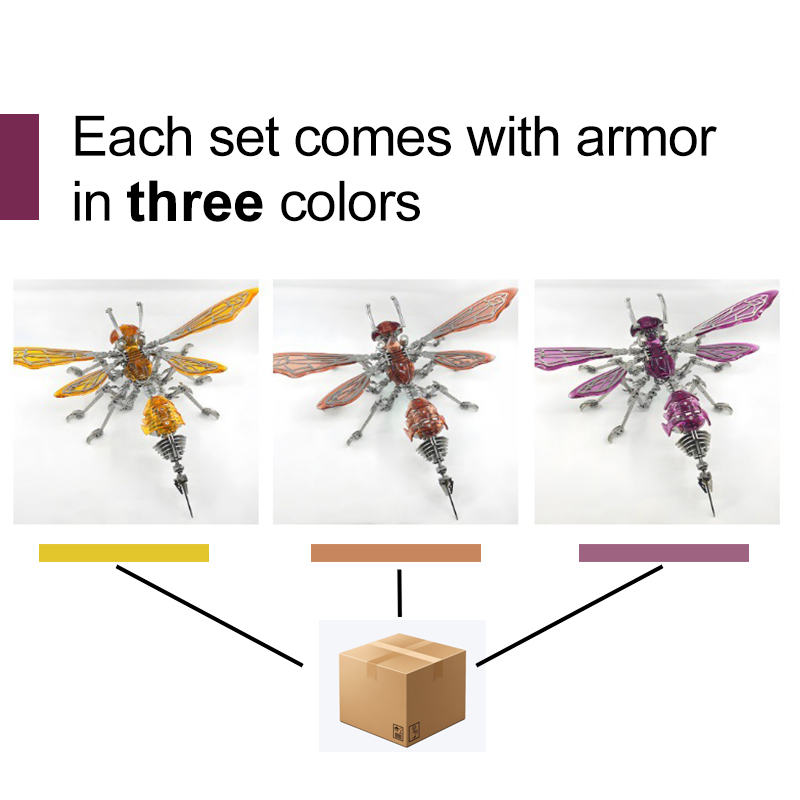 パンクDIYメカニカルメタル組み立て3D昆虫スズメバチステン - Metal 3D Puzzle Stainless Model Kit のレビューと価格