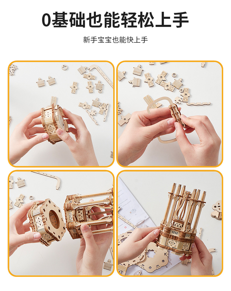 DIY木製フクロウ振り子時計模型、機械式3Dパズル、大人と子 - Wooden Clock Puzzle Mechanical Pendulum のレビューと価格
