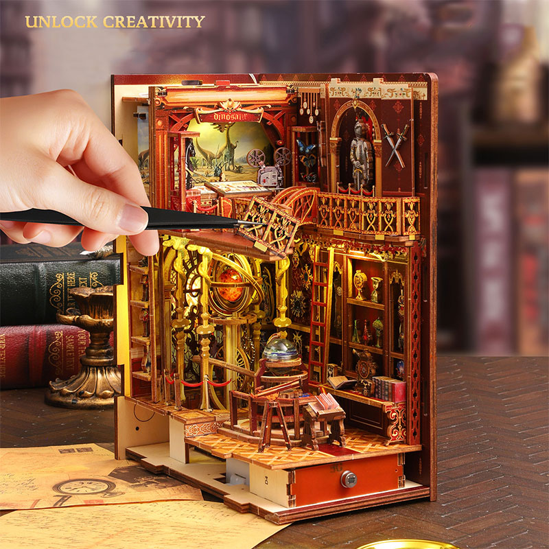 DIY ブックヌックキット 3D 木製パズル ミニチュア ド - Miniature Led Light Kit For Dollhouse のレビューと価格