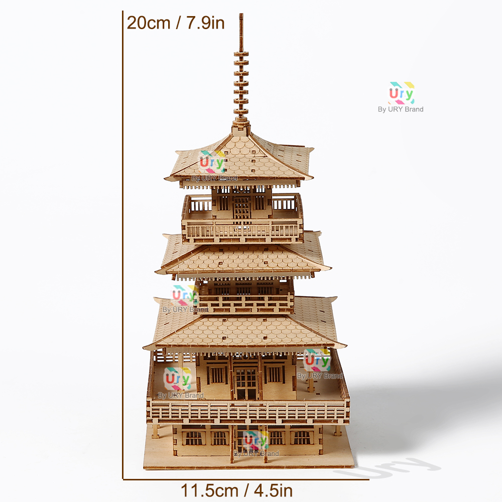 URY 3D 木製タワー古代塔中国の伝統的なパズル DIY  - 3D Wooden Mechanical Puzzle Marble Run のレビューと価格