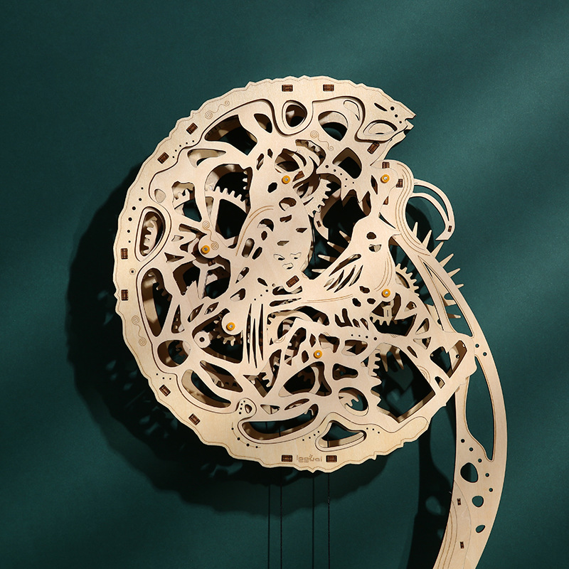 DIY 3D 木製パズルフクロウ壁時計機械モデル構築レトロス - Wooden Clock Puzzle Mechanical Pendulum のレビューと価格