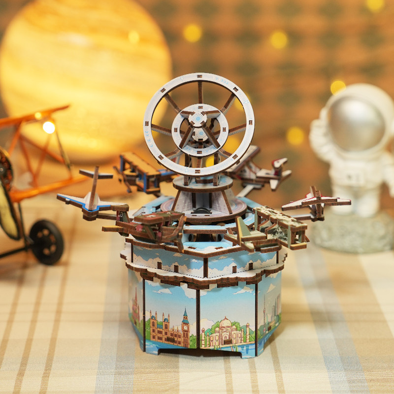 DIY ミュージックボックス組み立てキット – 171ピース - Music Box Wooden 3D Puzzle Rotating のレビューと価格