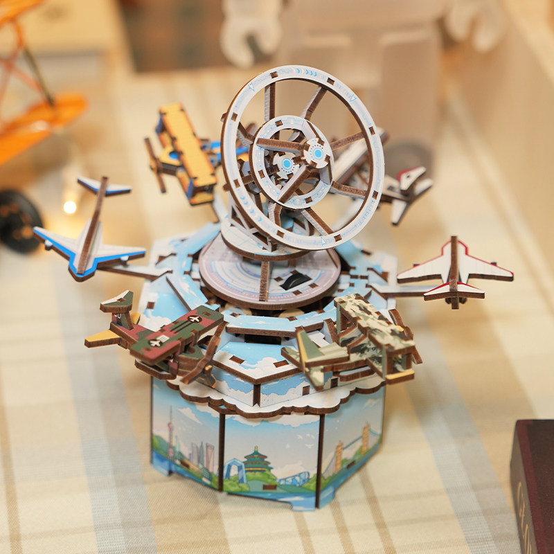 DIY ミュージックボックス組み立てキット – 171ピース - Music Box Wooden 3D Puzzle Rotating のレビューと価格