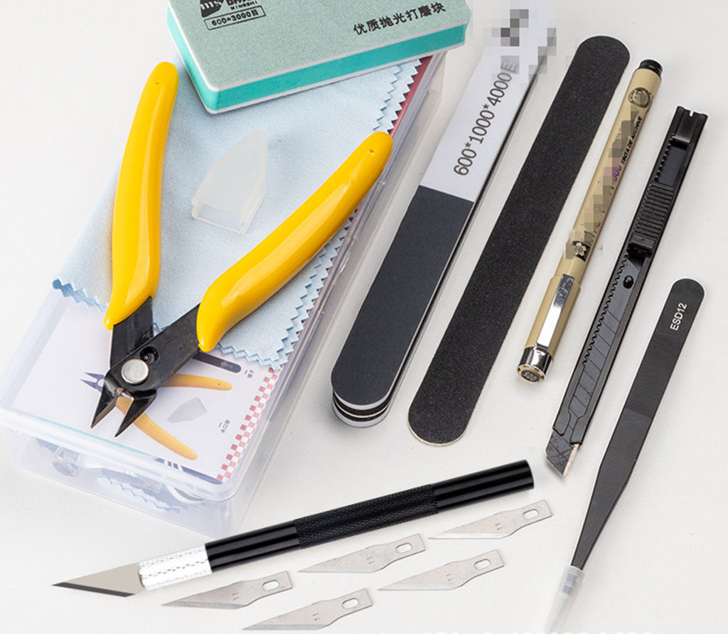 模型製作基本ツールキット ホビーナイフ ニッパー ピンセット - Modeling Tool Kit Tweezers Hobby Knife のレビューと価格