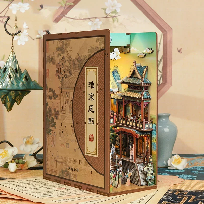 Diy 木製ブックコーナー棚インサートキットミニチュアアニメ - Book Nook Shelf Insert Alley Diy のレビューと価格