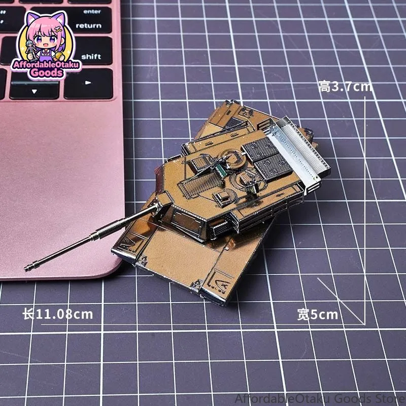 M1エイブラムス主力戦車 3D金属パズル ステンレス製 カラ - Metal 3D Puzzle Stainless Model Kit のレビューと価格