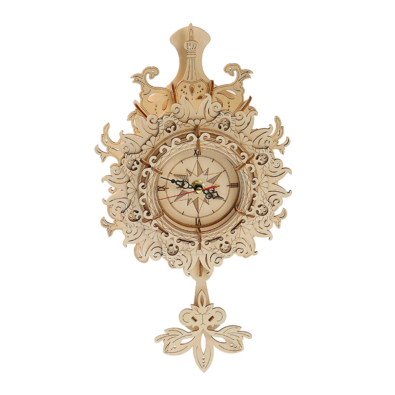 3D木製メカニカル振り子時計パズルキット。アナログ表示でロー - Wooden Clock Puzzle Mechanical Pendulum のレビューと価格