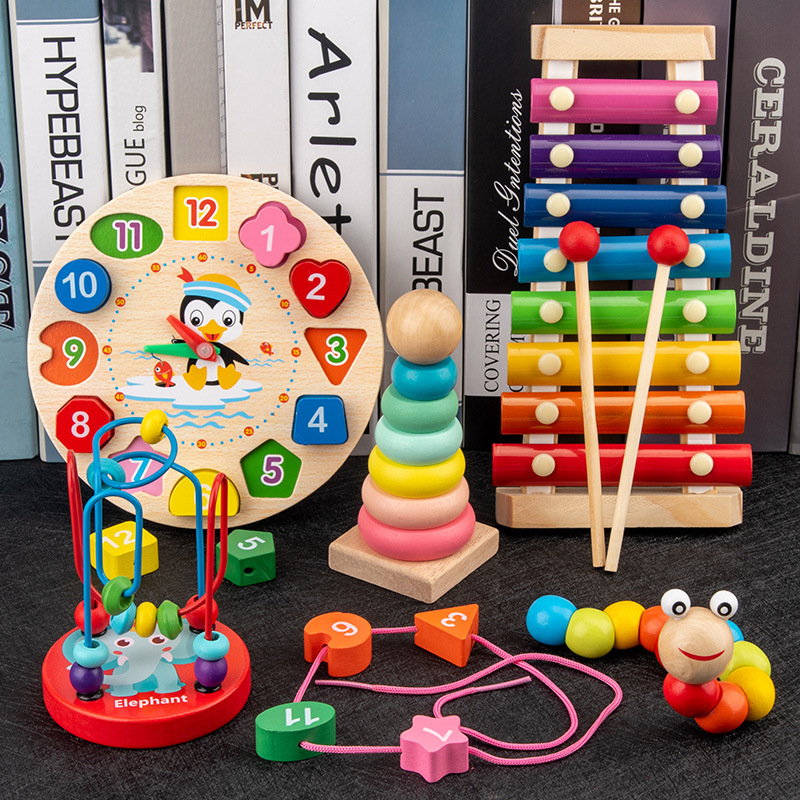 モンテッソーリ赤ちゃんのおもちゃ子供 3D 木製パズル早期学 - 3D Wooden Mechanical Puzzle Marble Run のレビューと価格