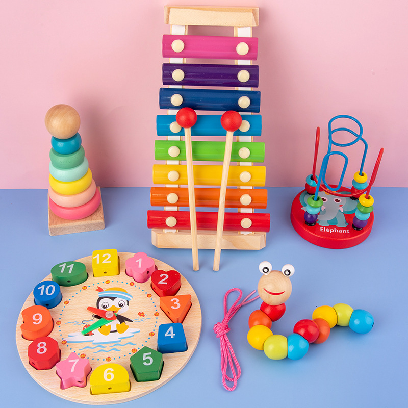 モンテッソーリ赤ちゃんのおもちゃ子供 3D 木製パズル早期学 - 3D Wooden Mechanical Puzzle Marble Run のレビューと価格