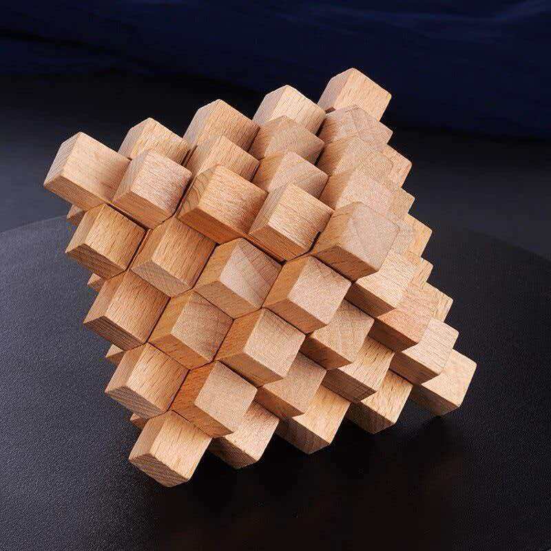 難しい魯班ロックパイナップル型木製脳トレパズル 子供と大人の - 3D Wooden Mechanical Puzzle Marble Run のレビューと価格