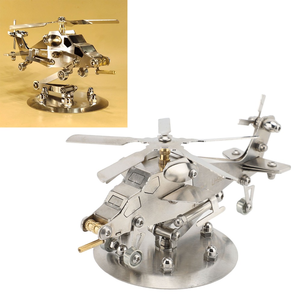 ステンレス製ヘリコプターモデルキット 手作り工芸品 シルバー - Metal 3D Puzzle Stainless Model Kit のレビューと価格