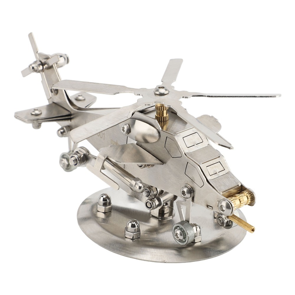 ステンレス製ヘリコプターモデルキット 手作り工芸品 シルバー - Metal 3D Puzzle Stainless Model Kit のレビューと価格