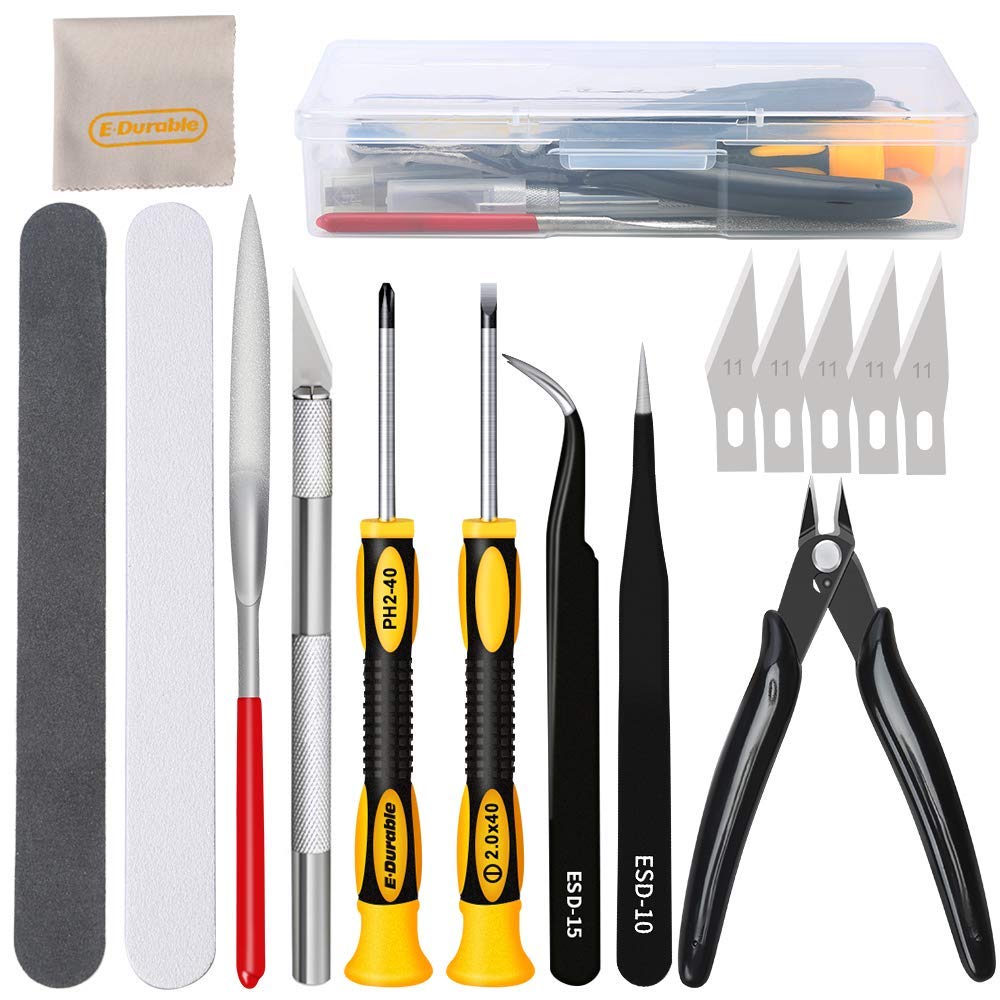 16 in 1 モデル構築ツールセットコンボアクセサリーキッ - Modeling Tool Kit Tweezers Hobby Knife のレビューと価格
