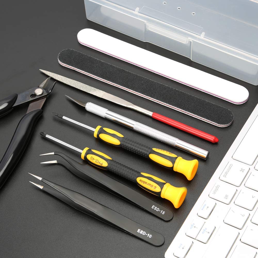 16 in 1 モデル構築ツールセットコンボアクセサリーキッ - Modeling Tool Kit Tweezers Hobby Knife のレビューと価格