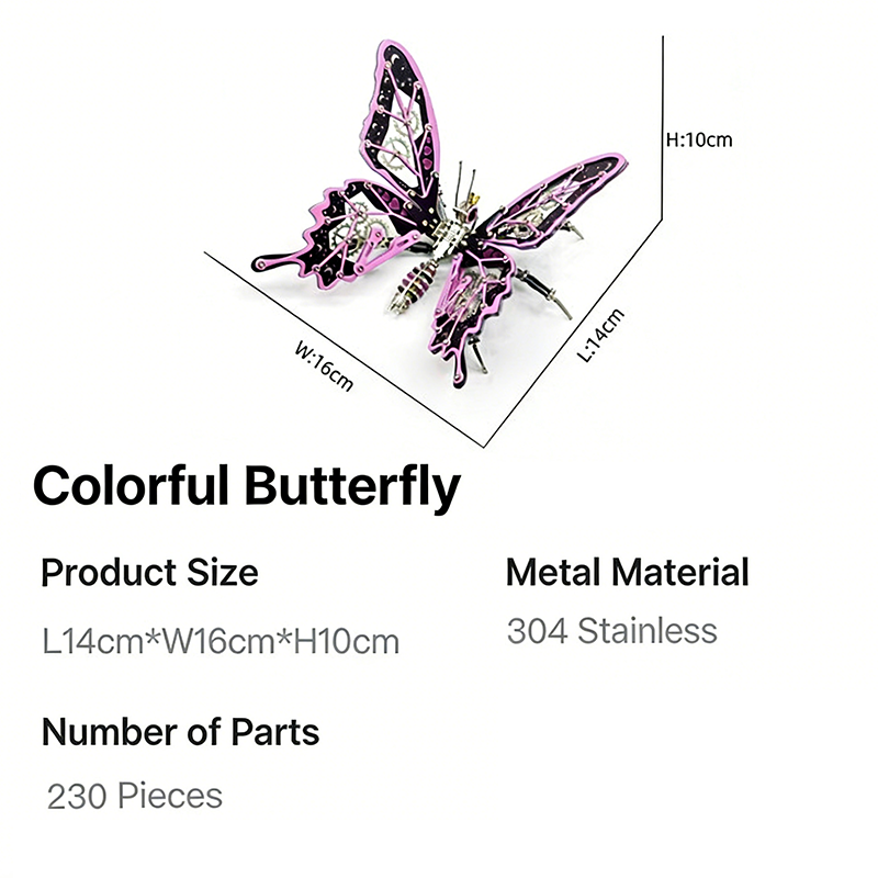 DIYパンク3Dメカニカルメタル昆虫組み立てキット カラフル - Metal 3D Puzzle Stainless Model Kit のレビューと価格