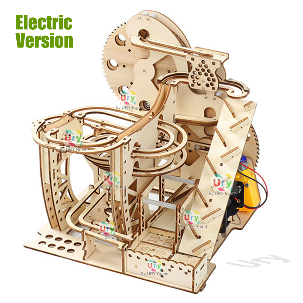 ウリ3D木製パズルマーブルランセットトラックデバイス機械式マ - 3D Wooden Mechanical Puzzle Marble Run のレビューと価格
