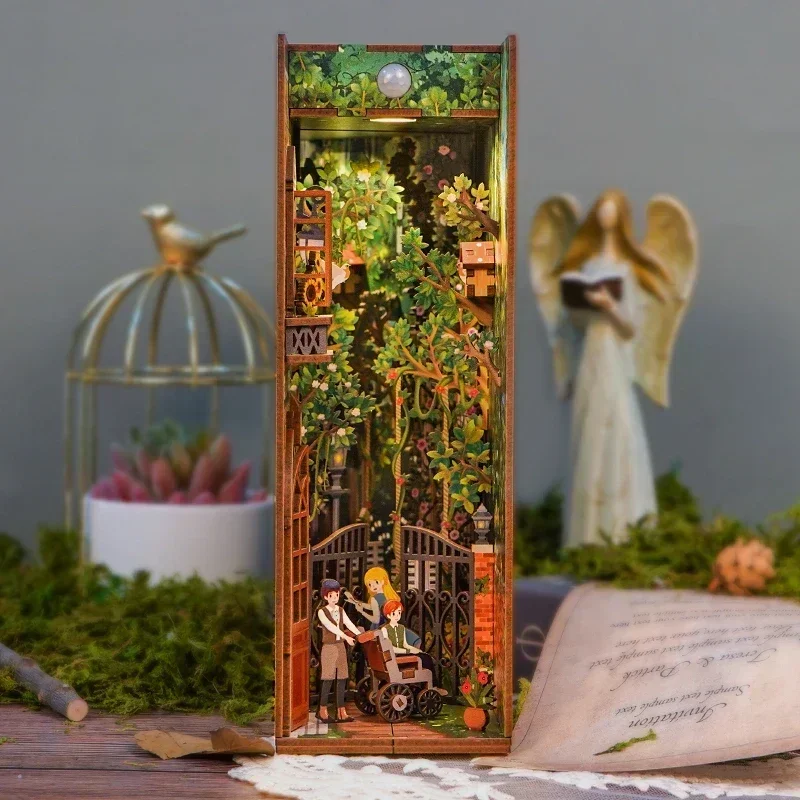 DIY木製ブックヌックシェルフインサートキット、ミニチュアシ - Diy Miniature Dollhouse Kit Book Nook のレビューと価格