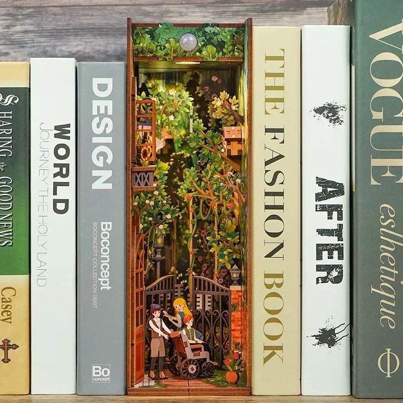 DIY木製ブックヌックシェルフインサートキット、ミニチュアシ - Diy Miniature Dollhouse Kit Book Nook のレビューと価格