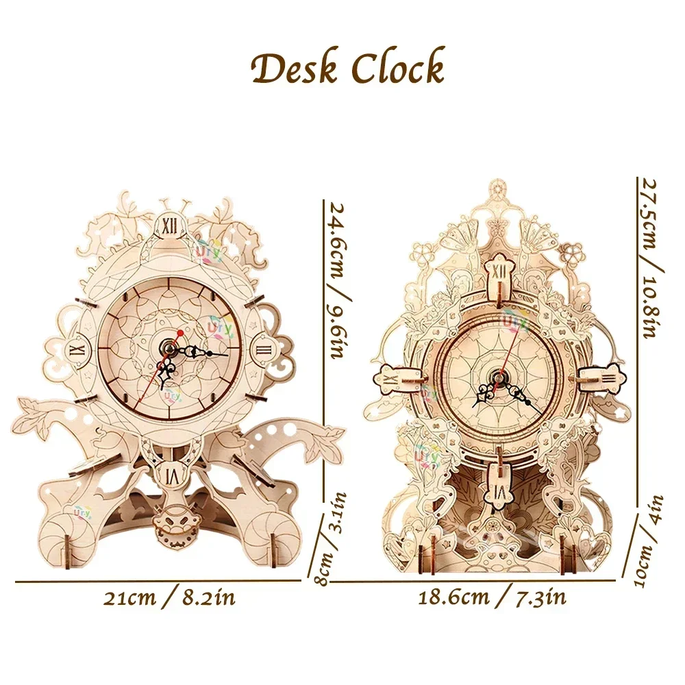 URY 3D木製パズル レトロ壁掛け時計 機械式モデル 組み - Wooden Clock Puzzle Mechanical Pendulum のレビューと価格