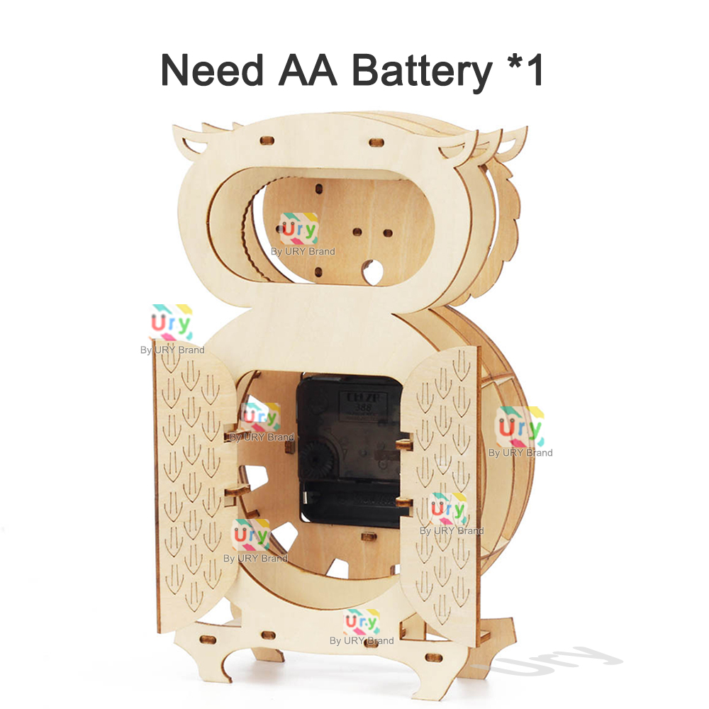 Ury 3D木製パズル レトロ振り子フクロウ壁掛け時計モデル - Wooden Clock Puzzle Mechanical Pendulum のレビューと価格