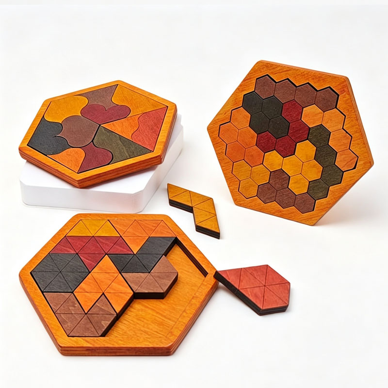 木製の六角形タングラムパズル。幾何学的な図形パターンのブロッ - 3D Wooden Mechanical Puzzle Marble Run のレビューと価格