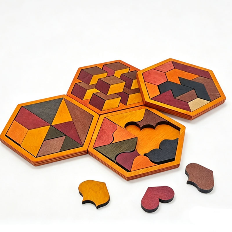 木製の六角形タングラムパズル。幾何学的な図形パターンのブロッ - 3D Wooden Mechanical Puzzle Marble Run のレビューと価格