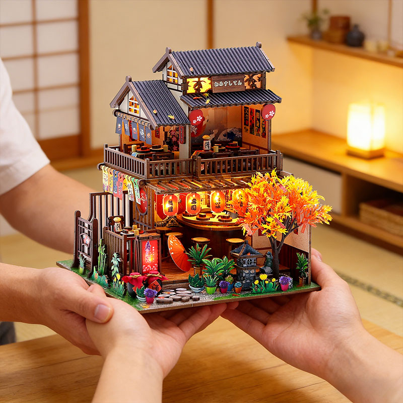 日本の居酒屋寿司レストランDIYミニチュアドールハウスキット - Miniature Led Light Kit For Dollhouse のレビューと価格