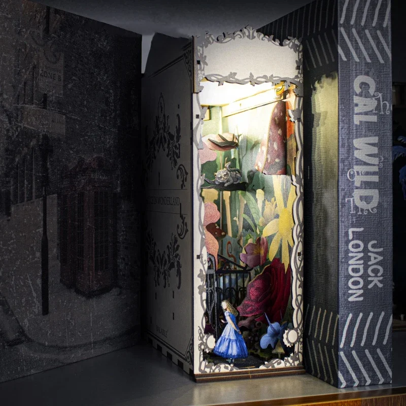 ガーデン旅行記ブックエンド本棚ドールハウス DIY 木製ブッ - Diy Miniature Dollhouse Kit Book Nook のレビューと価格