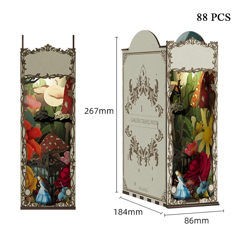 ガーデン旅行記ブックエンド本棚ドールハウス DIY 木製ブッ - Diy Miniature Dollhouse Kit Book Nook のレビューと価格