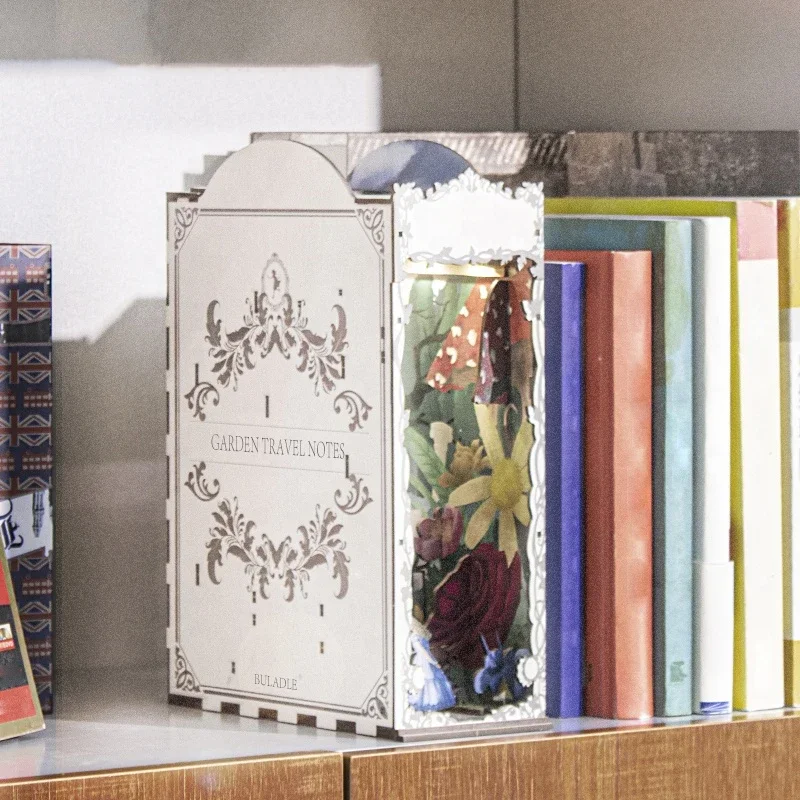 ガーデン旅行記ブックエンド本棚ドールハウス DIY 木製ブッ - Diy Miniature Dollhouse Kit Book Nook のレビューと価格