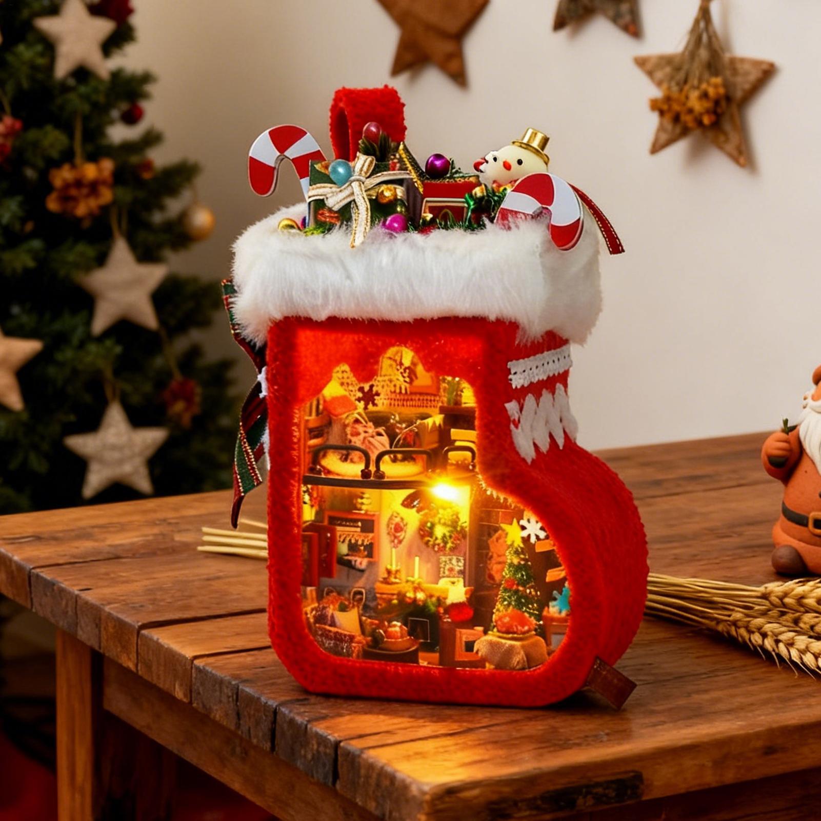 ミニチュアハウスキット、LEDライト付き、クリスマスストッキ - Miniature Led Light Kit For Dollhouse のレビューと価格
