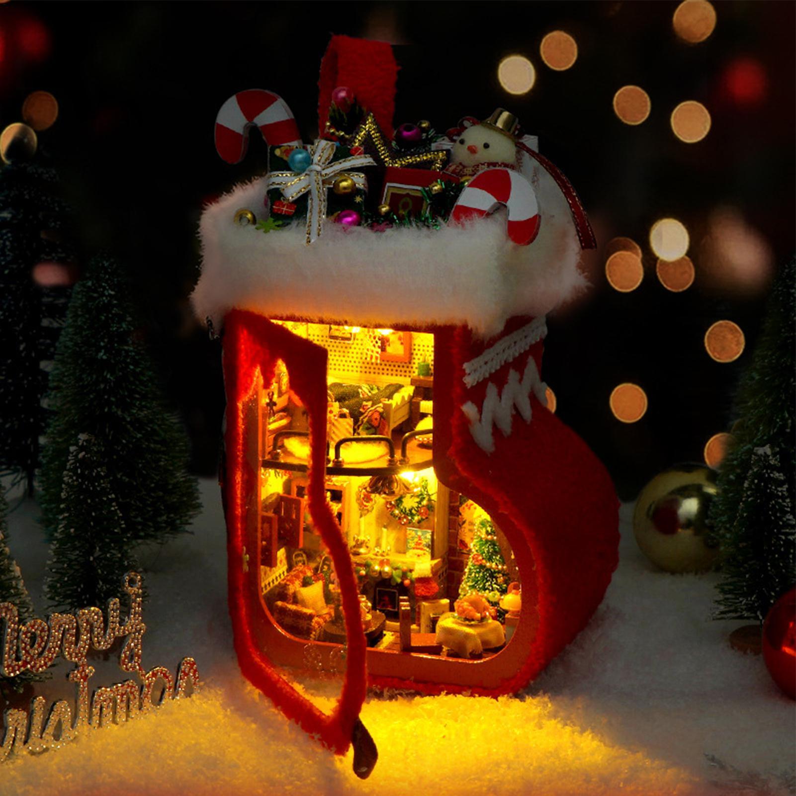 ミニチュアハウスキット、LEDライト付き、クリスマスストッキ - Miniature Led Light Kit For Dollhouse のレビューと価格