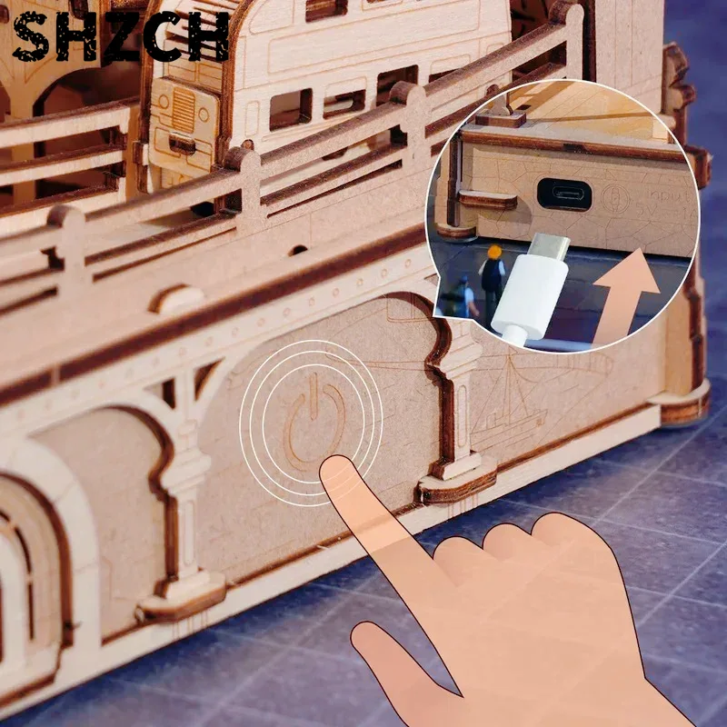 3D木製パズル、ビー玉軌道組み立てキット、ロンドンシティモデ - 3D Wooden Mechanical Puzzle Marble Run のレビューと価格