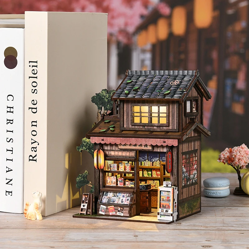 日本風DIY木製ブックヌックキット 3Dミニチュアドールハウ - Diy Miniature Dollhouse Kit Book Nook のレビューと価格