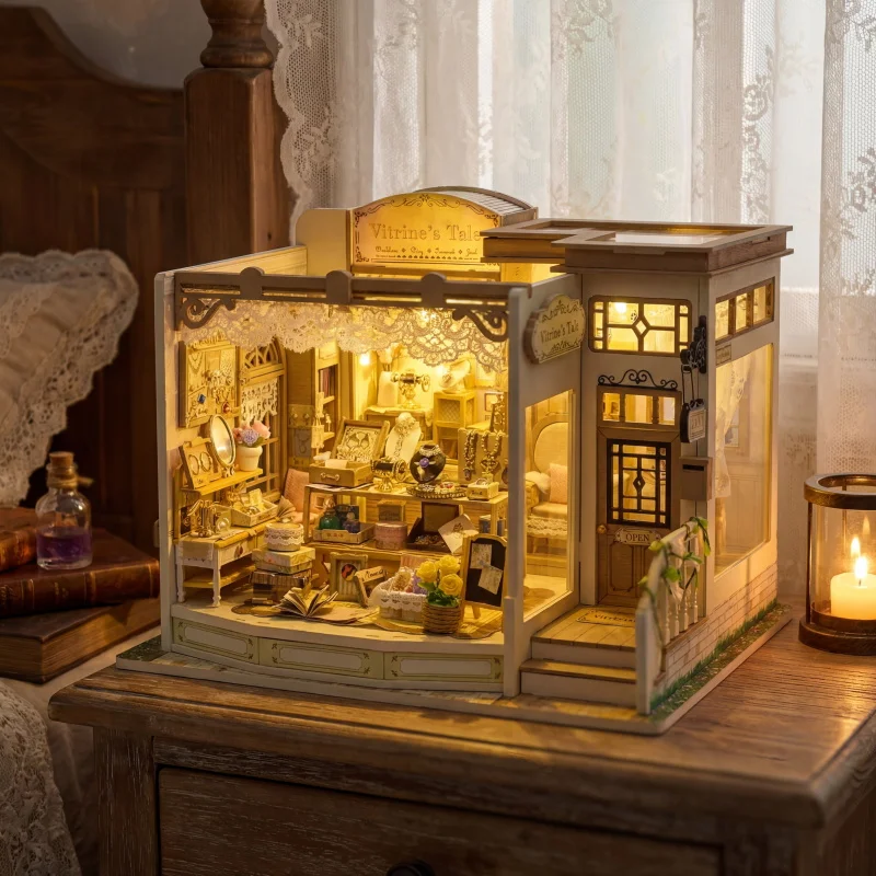 DIY木製ジュエリーショップのミニチュアモデルキット。家具や - Miniature Led Light Kit For Dollhouse のレビューと価格